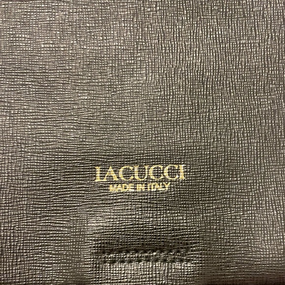 Lacucci leather backpack style purse in black with interior zip pocket - Picture 3 of 14